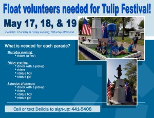 2018_Float Volunteers Needed_Tulip Festival_Poster