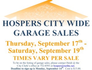 Garage Sales Fall 2020