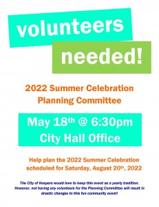 Volunteers Needed - Planning Committee meeting